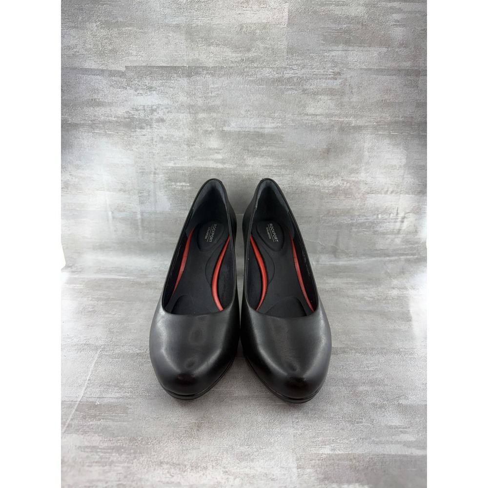 Rockport Total Motion Women Sz 10 Black Leather Round Toe Pumps CH2350 Heels
